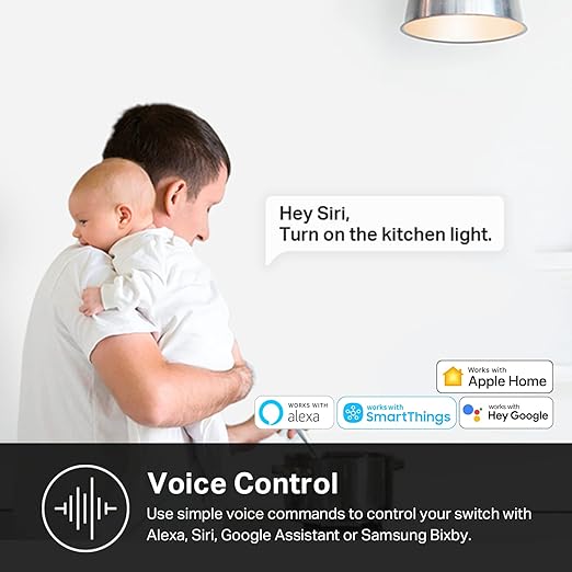 HomeKit Smart Light Switch KS200 Single Pole Neutral Wire Required 2.4GHz Wi-Fi Light Switch Works with Siri Alexa and Google Home UL Certified No Hub Required White