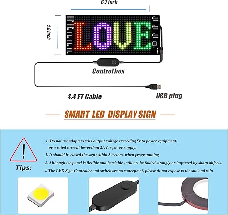 Smart LED Sign Car Sign by Bluetooth APP