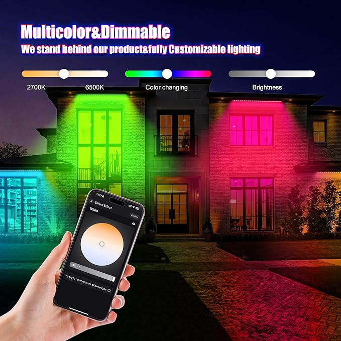 Smart Wall Washer Light Dimmable APP Control 180W RGBCW Color Changing Linear LED Light Bar with RF Remote Control Group Function Timing Perfect for Outdoor & Indoor Lighting Projects