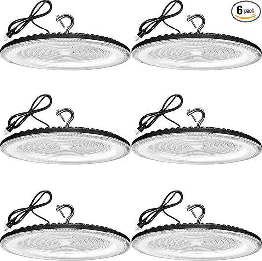 6 Pack 500W UFO LED High Bay Light Fixture