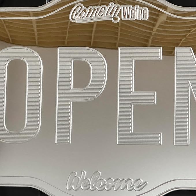 RGB Glam Plus LED Sign - Elegant Mirror Backing - Smart 3D Shop Decoration - Multicolor Signage st06s43-fnd-j0008-d